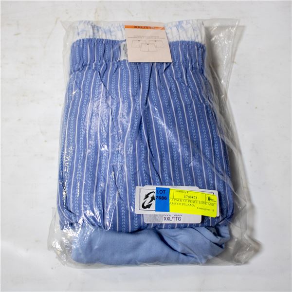NEW 3 PACK OF PEACE LOVE AND DREAMS OF PYJAMA