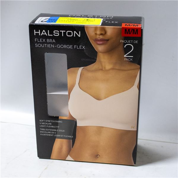 NEW 2 PACK OF HALSTON WOMENS MEDIUM FLEX BRAS