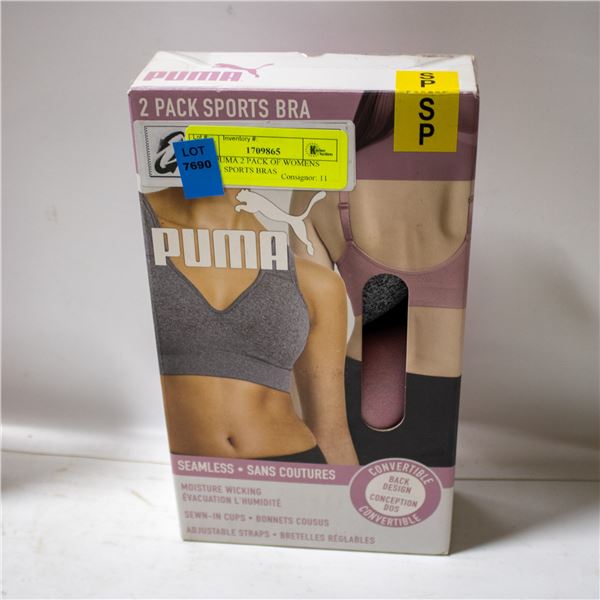 NEW PUMA 2 PACK OF WOMENS SMALL SPORTS BRAS