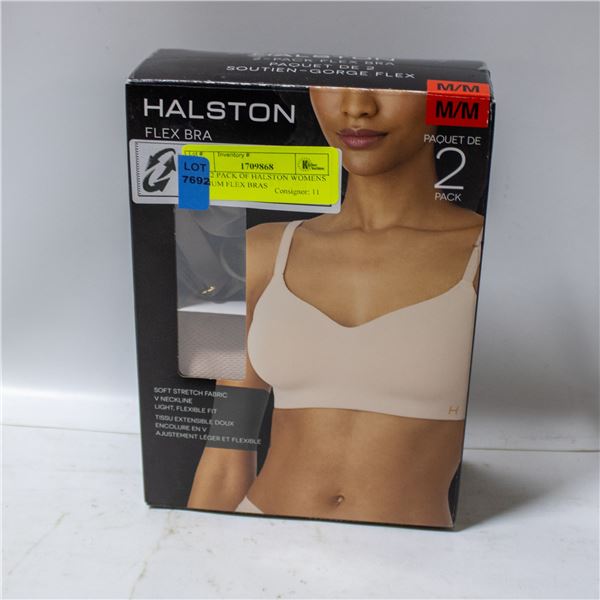 NEW 2 PACK OF HALSTON WOMENS MEDIUM FLEX BRAS