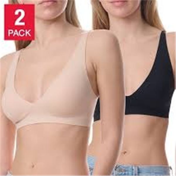 NEW 2 PACK SPLENDID GEL BONDED PLUNGE BRA XL