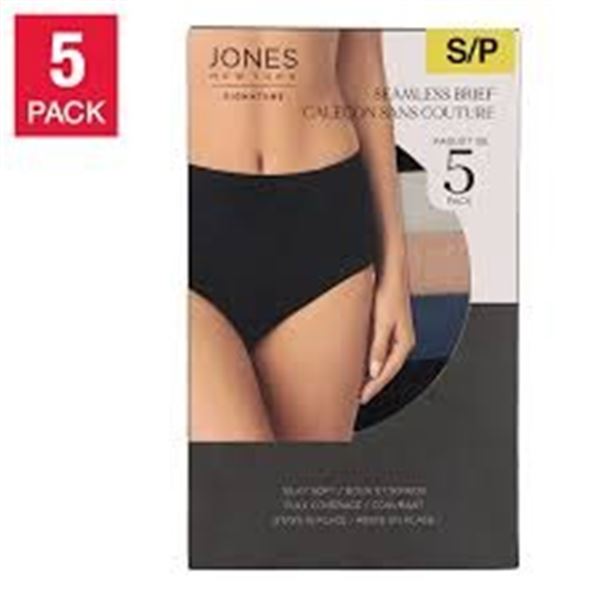 NEW 5 PACK JONES WOMEN'S SEAMLESS BRIEF SIZE L