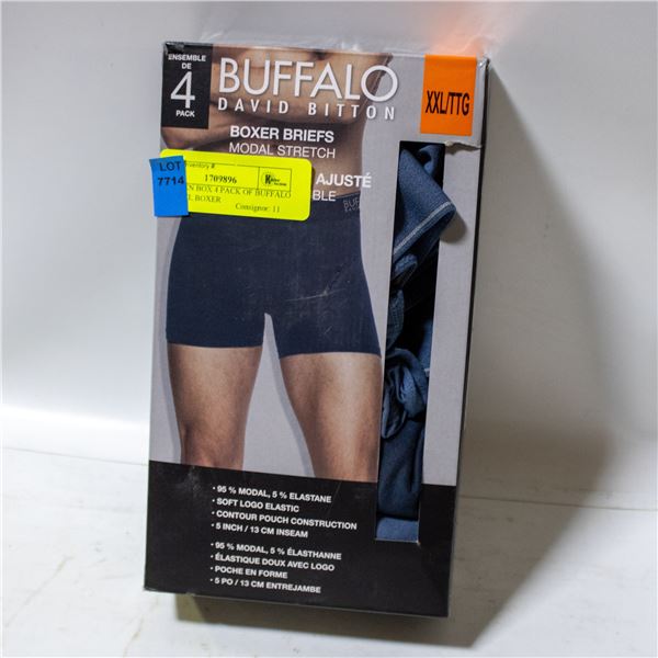NEW OPEN BOX 4 PACK OF BUFFALO MENS XXL BOXER