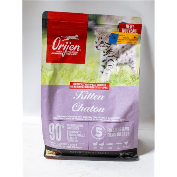 BAILIFF SEIZED: 4LB ORIJEN KITTEN DRY FOOD