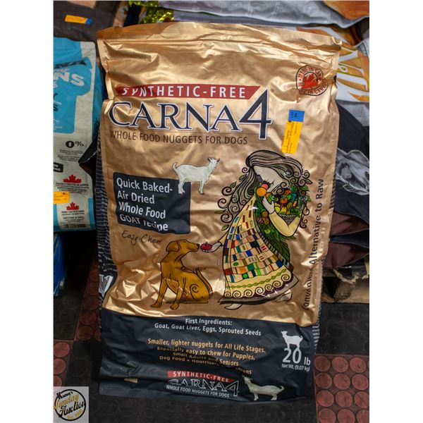 BAILIFF SEIZED: 20LB CARNA4 GOAT DOG FOOD