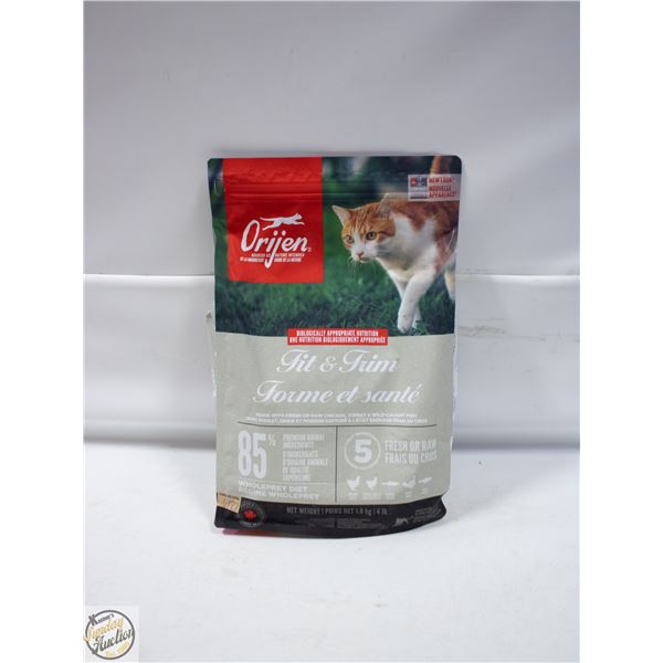 BAILIFF SEIZED: 4LB ORIJEN FIT & TRIM CAT FOOD