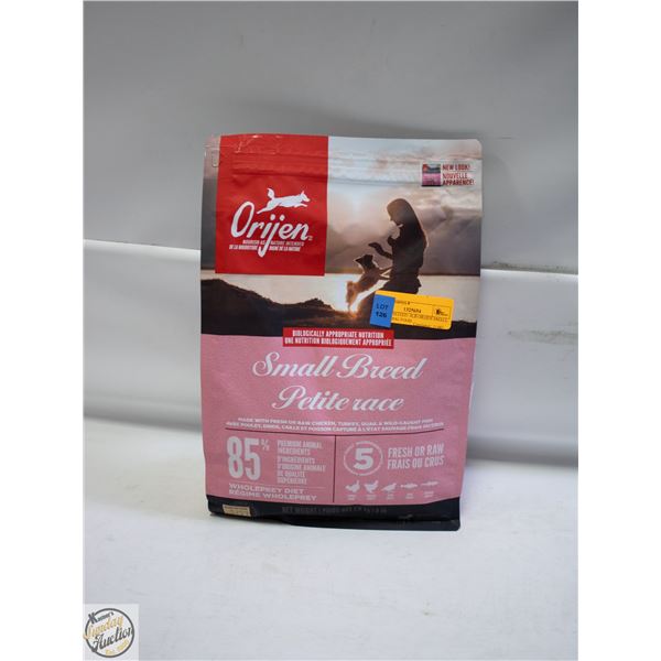 BAILIFF SEIZED: 4LB ORIJEN SMALL BREED DOG FOOD
