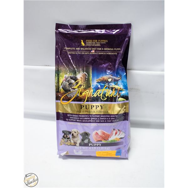 BAILIFF SEIZED: 4LB SIGNATURE PUPPY DRY DOG FOOD
