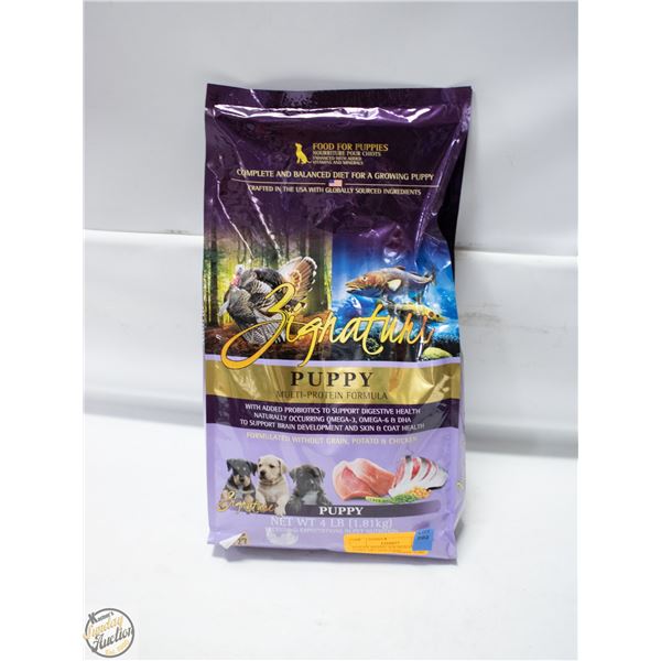 BAILIFF SEIZED: 4LB SIGNATURE PUPPY DRY DOG FOOD