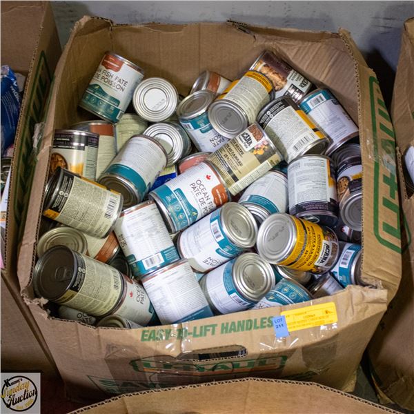 BAILIFF SEIZED: LARGE BOX OF ASSORTED BRAND CANNED