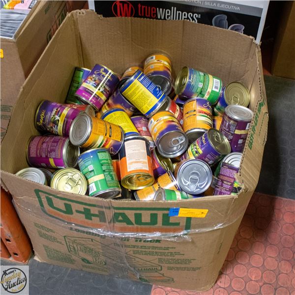 BAILIFF SEIZED: LARGE BOX OF ASSORTED BRAND CANNED