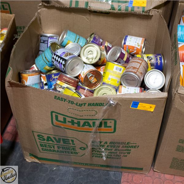 BAILIFF SEIZED: LARGE BOX OF ASSORTED BRAND CANNED
