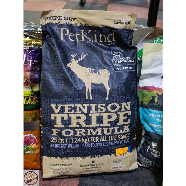 BAILIFF SEIZED: 25LB PETKIND VENISON TRIPE FORMULA