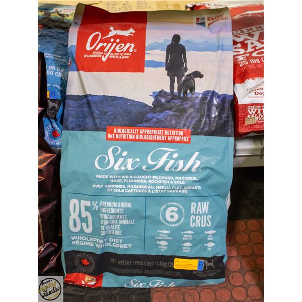 BAILIFF SEIZED: 25LB ORIJEN SIX FISH WHOLEPREY