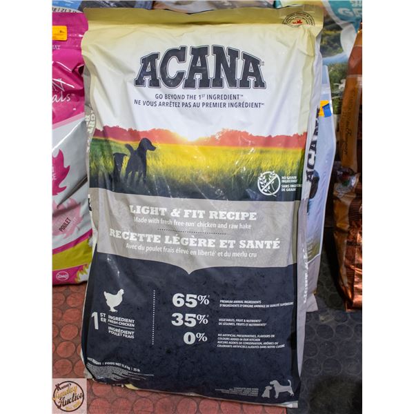 BAILIFF SEIZED: 25LB ACANA LIGHT & FIT RECIPE DRY