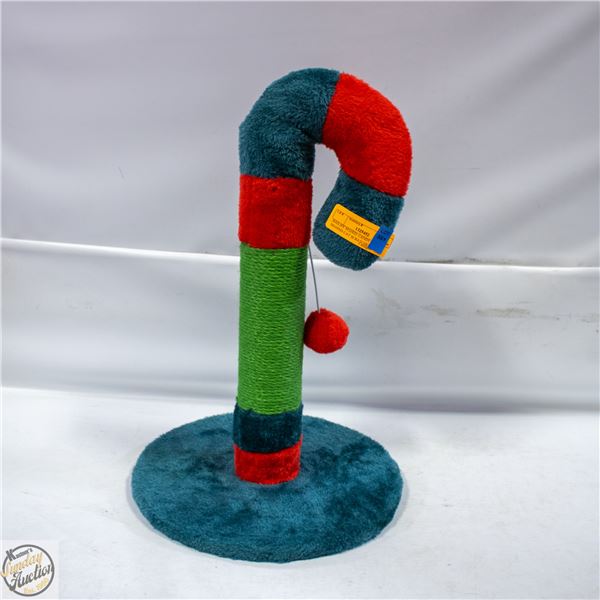 BAILIFF SEIZED: CANDY CANE SHAPED CAT SCRATCHER