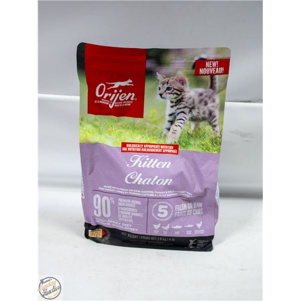 BAILIFF SEIZED: 4LB ORIJEN KITTEN DRY CAT FOOD