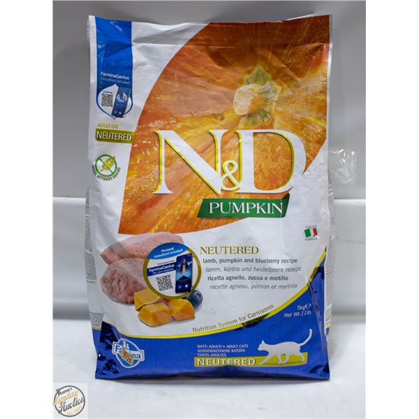 BAILIFF SEIZED: 11LB N&D PUMPKIN ADULT CAT FOOD