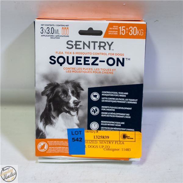 BAILIFF SEIZED: SENTRY FLEA CONTROL DOGS UP TO