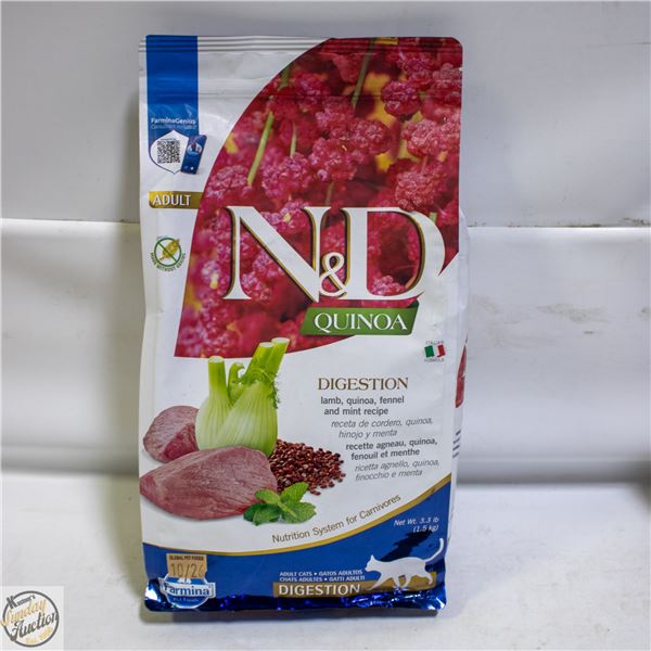 BAILIFF SEIZED: 3.3LB N&D QUINOA DIGESTION DRY CAT