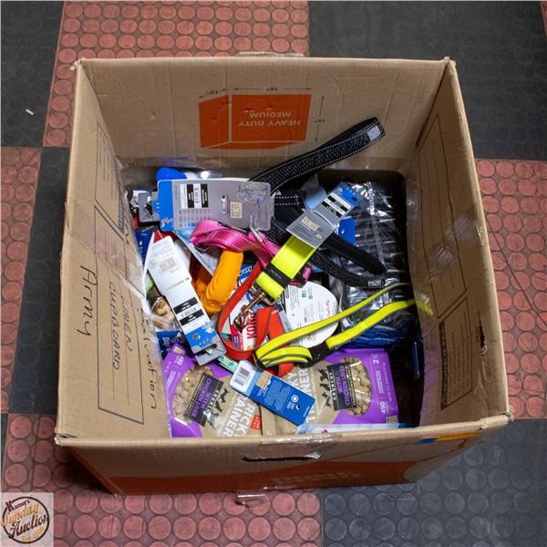 BAILIFF SEIZED: LARGE BOX OF COLLARS, LEADS &