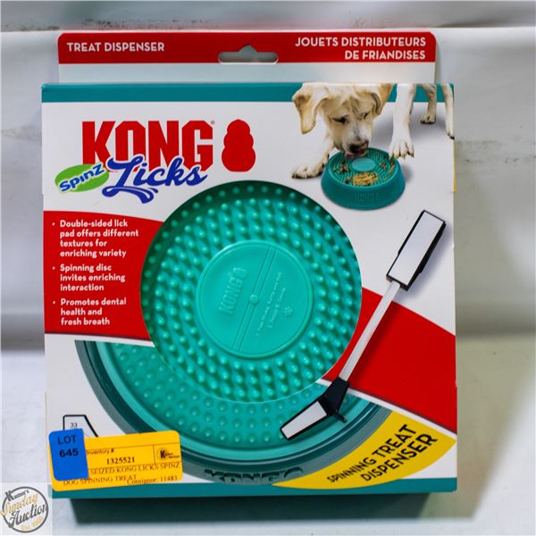 BAILIFF SEIZED:KONG LICKS SPINZ DOG SPINNING TREAT