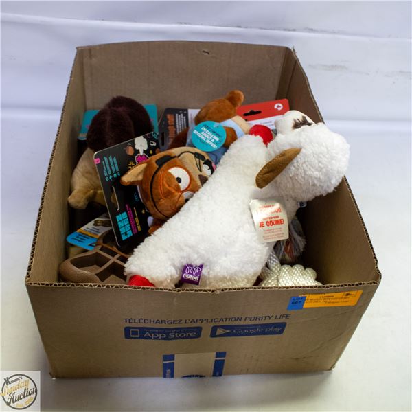 BAILIFF SEIZED: BOX LOT OF PET PRODUCTS INCL TOYS