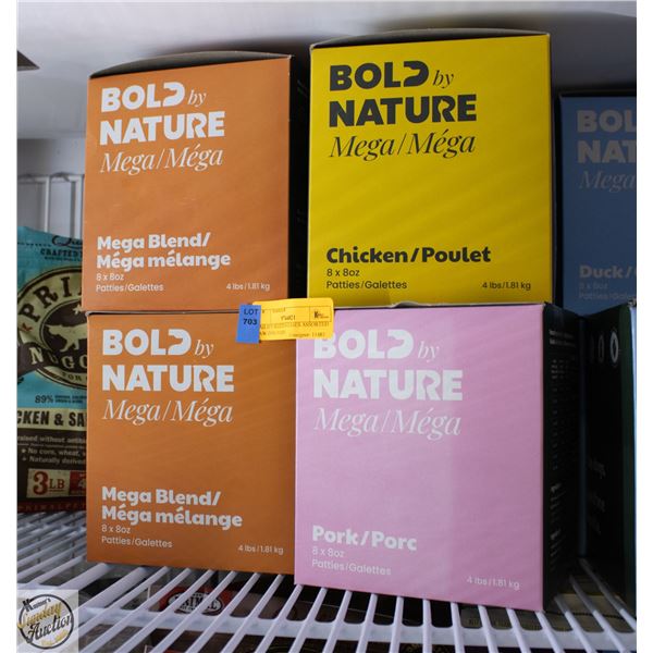 BAILIFF SEIZED 4 CASES ASSORTED RAW DOG FOOD