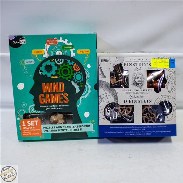 2 SETS OF MIND GAMES PUZZLES IN BOXES
