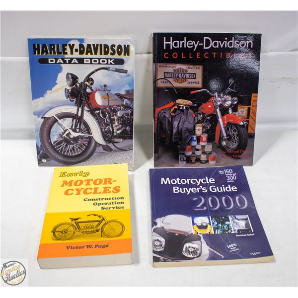 4 HARLEY DAVIDSON COLLECTORS BOOKS, INCL EARLY