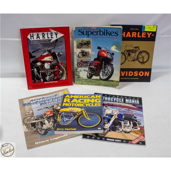 6 MOTORCYCLE BOOKS INCL AMERICAN RACING MOTORCYCLE
