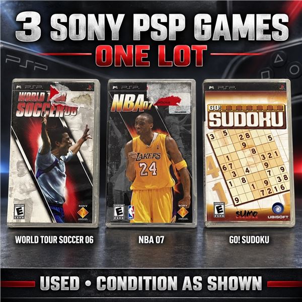 3 SONY PSP GAMES SOCCER NBA 07 + SUDOKU