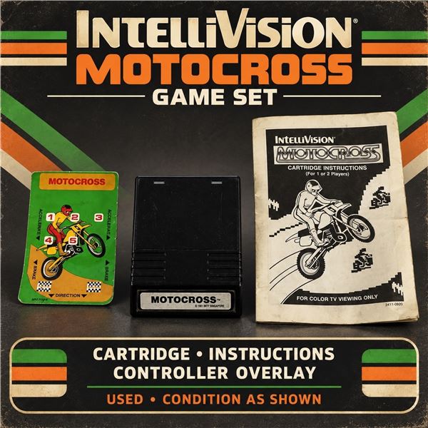 INTELLIVISION MOTOCROSS GAME MANUAL + OVERLAY