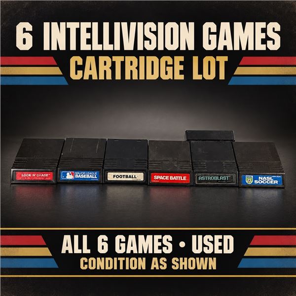 6 INTELLIVISION GAMES CARTRIDGE LOT