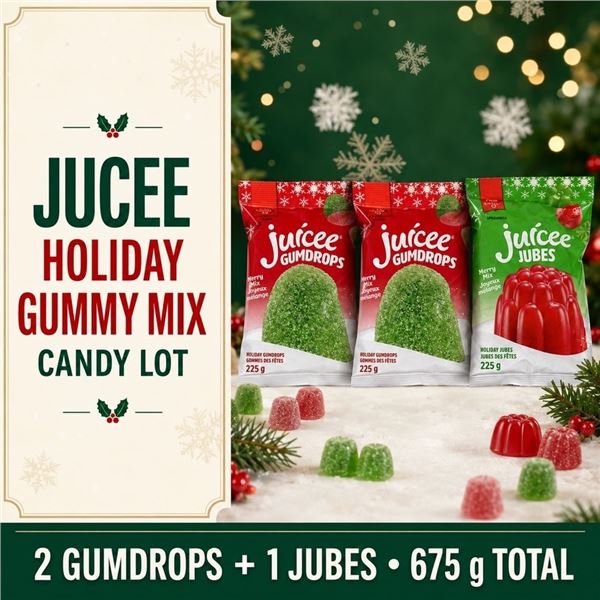 3 DARE JUICEE HOLIDAY GUMDROPS 245G BB 09/26