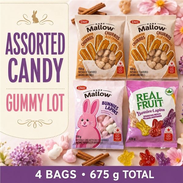 3 DARE MALLOW + REALFRUIT BUNNIES 675G BB 09/26