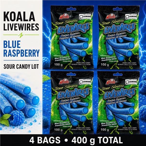 4 KOALA SOUR LIVEWIRES BLUE RASPBERRY 100G 07/27