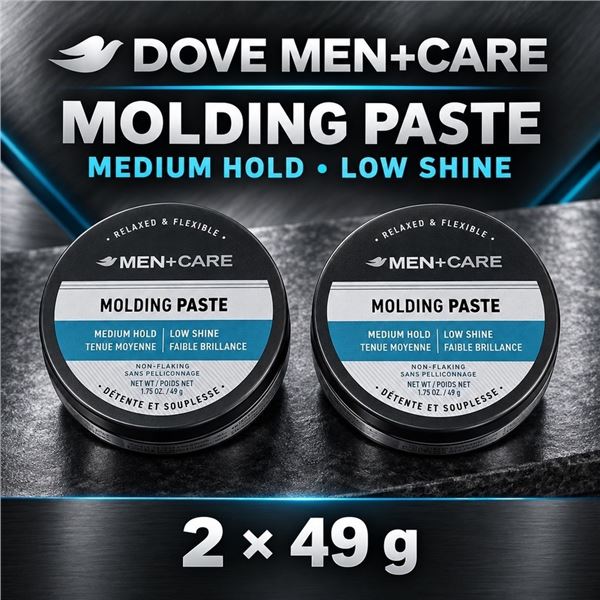 2 DOVE MEN+CARE MEDIUM HOLD MOLDING PASTE 49G