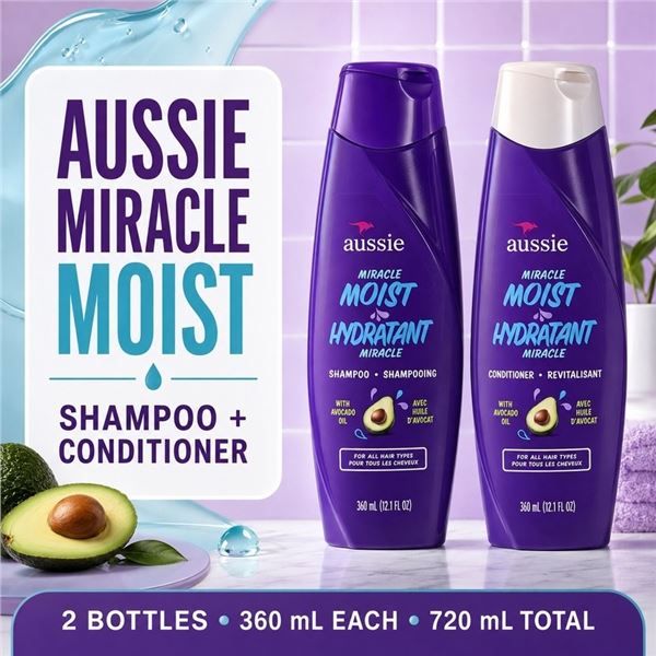 AUSSIE MIRACLE MOIST SHAMPOO & CONDITIONER SET