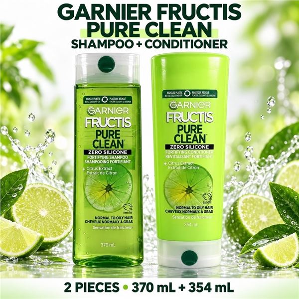 GARNIER PURE CLEAN SHAMPOO & CONDITIONER