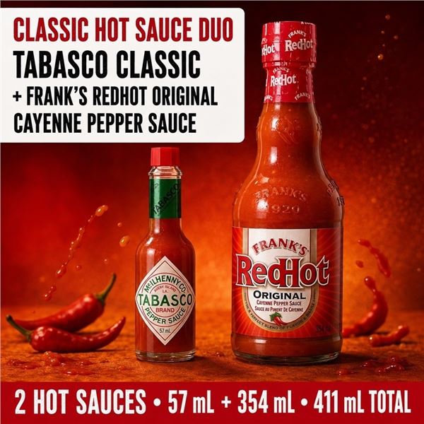 TABASCO + FRANK'S REDHOT ORIGINAL 411ML BB 01/27