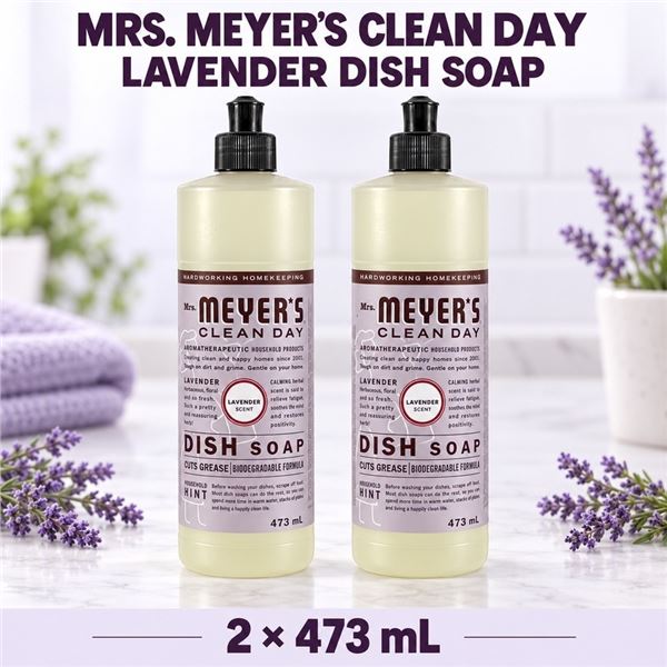 2 MRS. MEYER'S LAVENDER DISH SOAP 473ML
