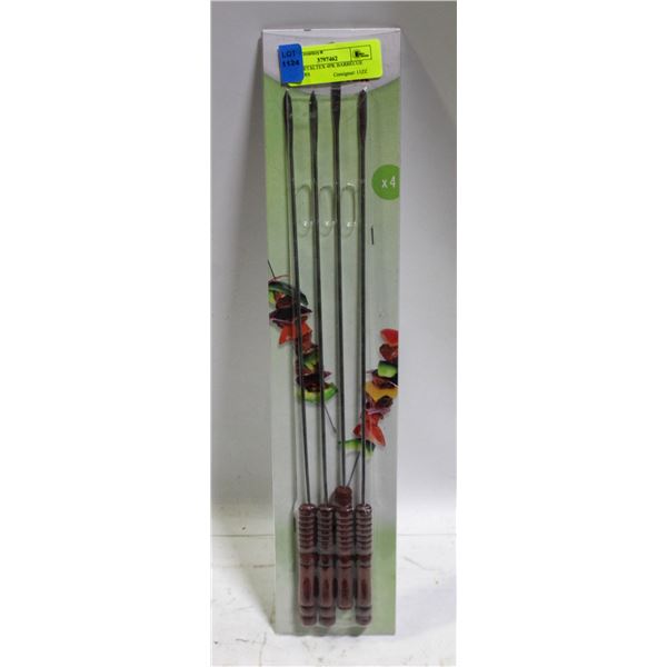 NEW METALTEX 4PK BARBECUE SKEWERS