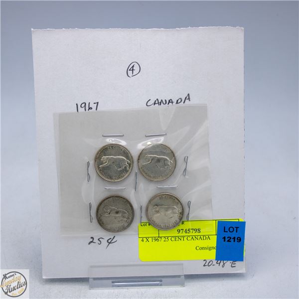 4 X 1967 25 CENT CANADA