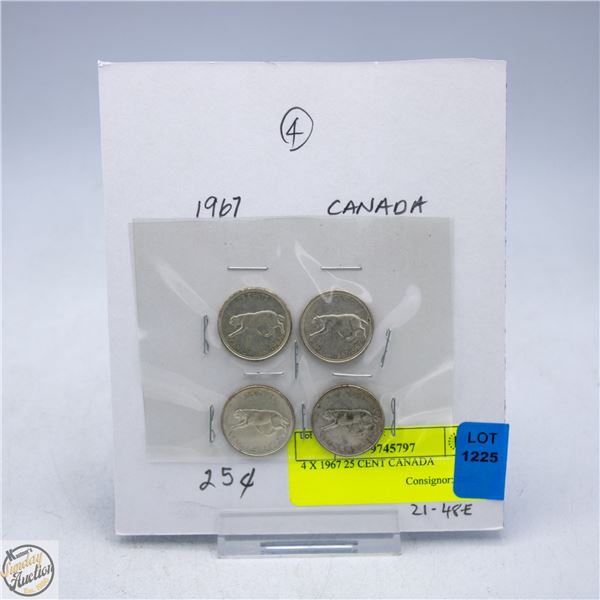 4 X 1967 25 CENT CANADA