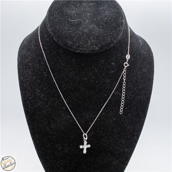 .925 SILVER ITALY NECKLACEWITH CROSS