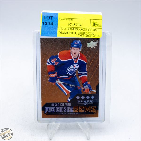 OSCAR KLEFBOM ROOKIE GEMS BLACK DIAMOND UPPERDECK