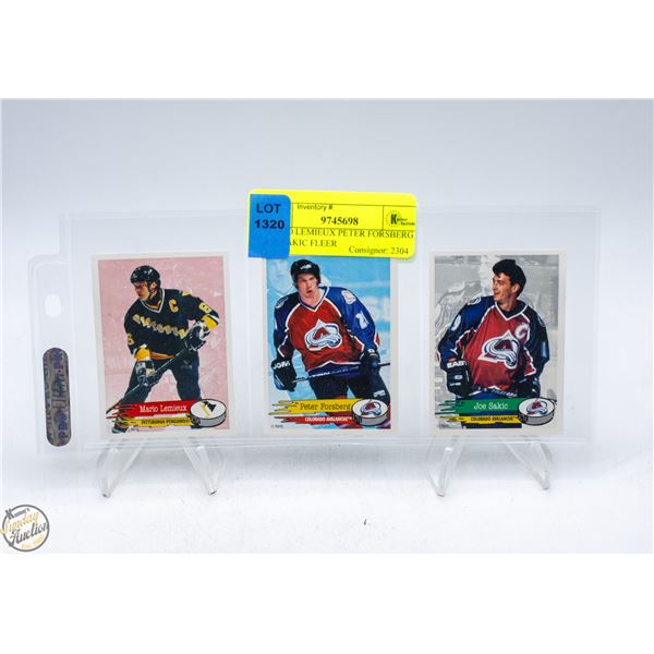 MARIO LEMIEUX PETER FORSBERG JOE SAKIC FLEER