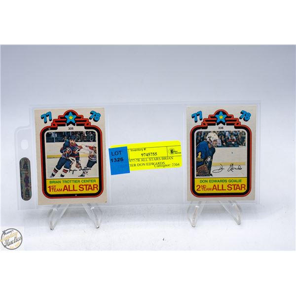 TWO 1977-78 ALL STARS BRIAN TROTTIER DON EDWARDS