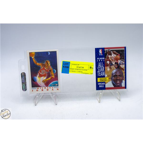 2 MICHAEL/JORDAN FLEER BASKETBALL CARDS